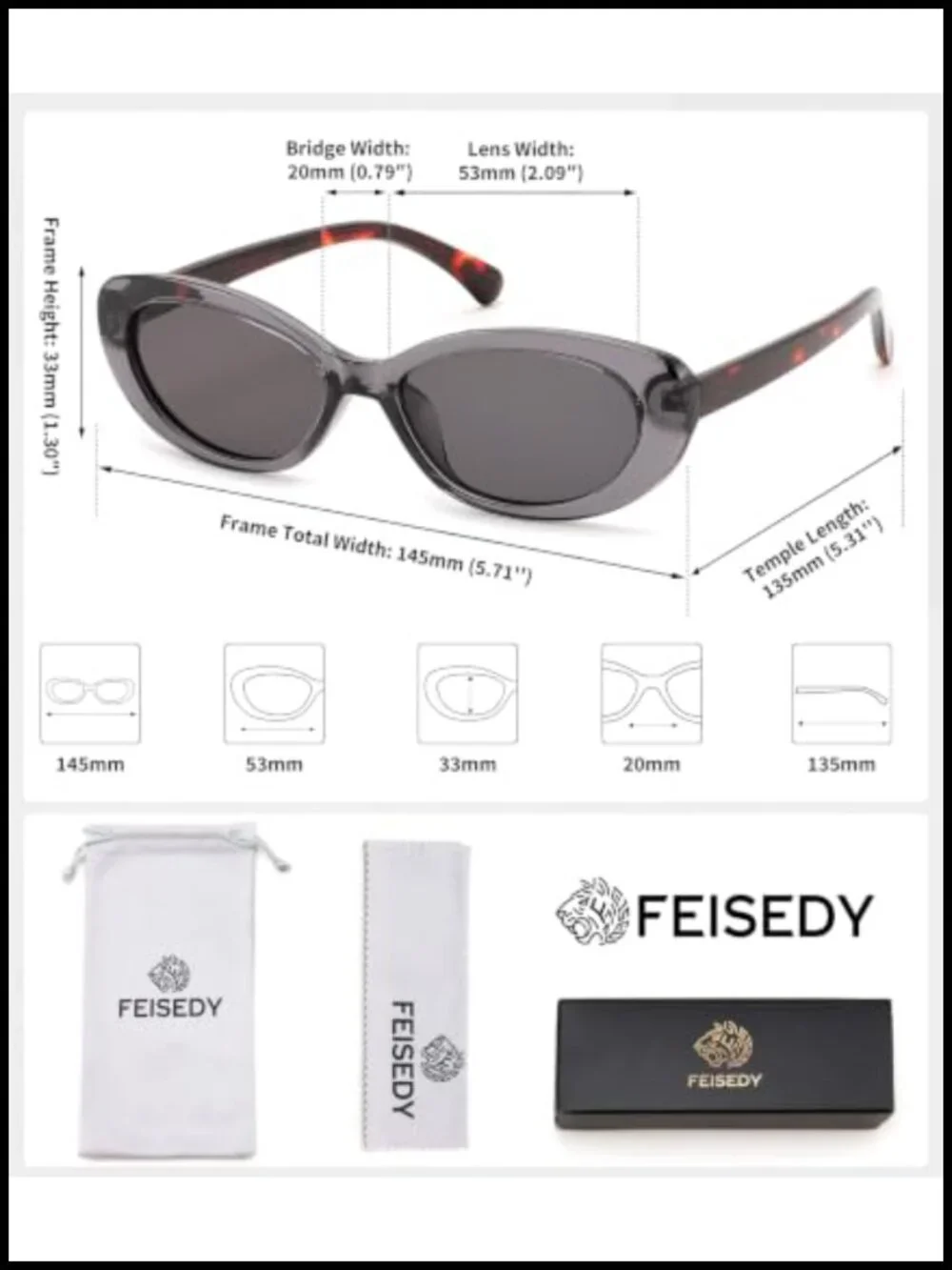 Retro Oval Cat Eye Sunglasses for Women UV400 Lightweight Plastic Frame